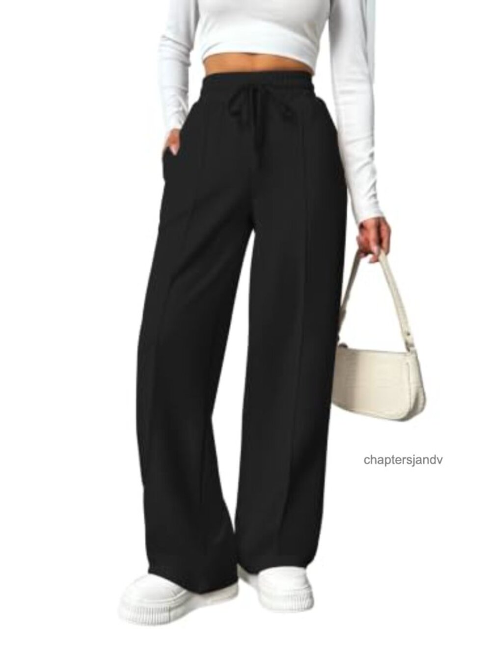 Wide Leg Sweatpants High Waisted Baggy Drawstring Pockets